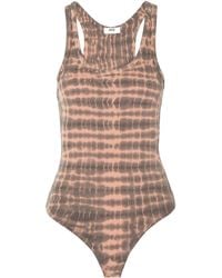 Agolde - Tie-Dyed Ribbed Stretch-Jersey Bodysuit - Lyst