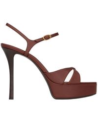Saint Laurent - Debbie Platform Sandals 85 - Lyst