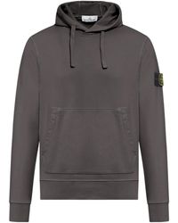 Stone Island - Logo Patch Drawstring Hoodie - Lyst