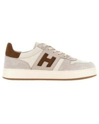 Hogan - H-Stripe Lace-Up Sneakers - Lyst