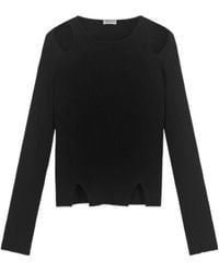 Roberto Collina - Cut-Out Ribbed-Knit Top - Lyst