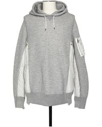 Sacai - Panelled Drawstring Hoodie - Lyst