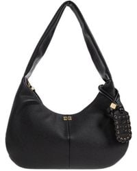 Ganni - Grained Medium Hobo Bag - Lyst