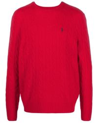 Polo Ralph Lauren - Pony Embroidered Cable-Knit Jumper - Lyst