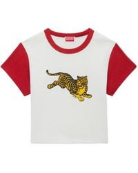 KENZO - Jumping Tiger' Cropped T-Shirt - Lyst