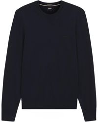 BOSS - Long-Sleeved Wool Sweater - Lyst