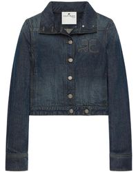 Courreges - Reedition Logo-Embroidered Denim Jacket - Lyst