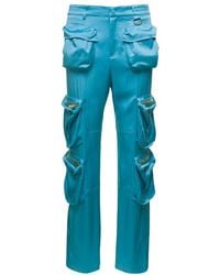 Blumarine - Straight Leg Satin Cargo Pants - Lyst