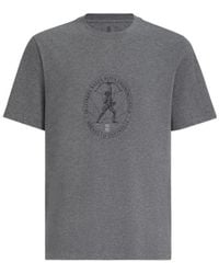 Brunello Cucinelli - Front Print Crew Neck T-Shirt - Lyst