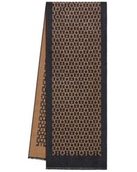 Ferragamo - Ferragamo Gancini Printed Frayed-Edge Scarf - Lyst