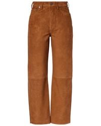 Citizens of Humanity - Miro Low-Rise Suede Straight-Leg Pants - Lyst