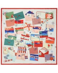 Fendi - Ff Logo Postcard-Print Scarf - Lyst