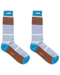 Marni - Stripe Pattern Logo Socks - Lyst