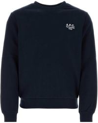 A.P.C. - Logo Embroidered Crewneck Sweatshirt - Lyst