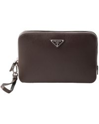 Prada - Saffiano Leather Clutch - Lyst