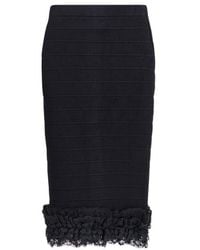 Self-Portrait - Ruffled Knitted Mid-Length Dress - Lyst