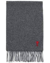 Ami Paris - Ami De Coeur Fringed Scarf - Lyst