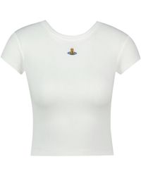 Vivienne Westwood - Orb-Embroidered Ribbed T-Shirt - Lyst