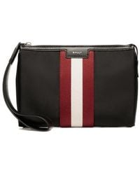 Bally - Logo Printed Zipped Clutch Bag - Lyst