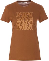Max Mara - Giovane Logo Embroidered Crewneck T-Shirt - Lyst