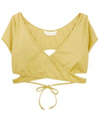 Palm Angels - Wrap-Around Lurex Bikini Top - Lyst
