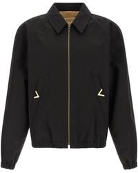 Valentino - Logo Plaque Zip-Up Bomber Jacket - Lyst