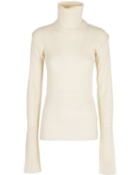 Sportmax - Ribbed High-Neck Jumper - Lyst