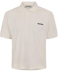 Miu Miu - Off- Short-Sleeve Polo Shirt - Lyst