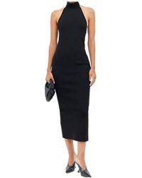 KHAITE - Suzanne Halter-Neck Midi Dress - Lyst