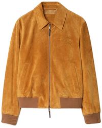 Burberry - Suede Harrington Jacket - Lyst
