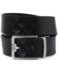 Emporio Armani - Logo Engraved Buckle Belt - Lyst