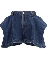 Sacai - Mid-Rise Denim Shorts - Lyst