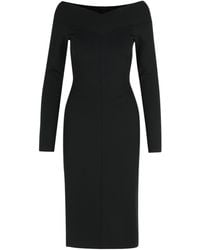 Stella McCartney - Viscose Blend Midi Dress With Exposed Shoulders - Lyst