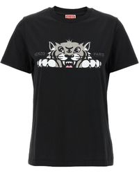 KENZO - Logo Printed Crewneck T-Shirt - Lyst