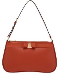 Ferragamo - Bow-Detail Calf Leather Shoulder Bag - Lyst