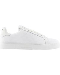 Emporio Armani - Logo-Print Low-Top Sneakers - Lyst