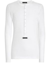 Dolce & Gabbana - Henley Long Sleeve T-Shirt - Lyst
