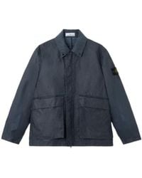 Stone Island - Logo Patch Buttoned Jacket - Lyst