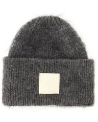 Ami Paris - Ami Logo Patch Knitted Beanie - Lyst