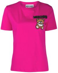 Moschino - Beaded Teddy Bear Casual T-Shirt - Lyst