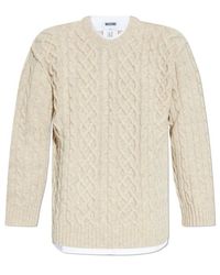Moschino - Cable-Knit Virgin-Wool Sweater - Lyst