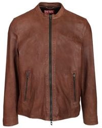 DIESEL - Leather Jacket - Lyst