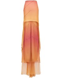 Saint Laurent - Cascade High-Low Mini Skirt - Lyst