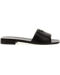 Prada - Triangle-Logo Slip-On Sandals - Lyst
