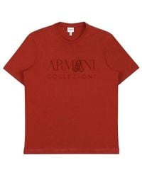 Armani Collezioni - Logo Printed T-Shirt - Lyst