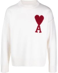 Ami Paris - Ami Crewneck Long-Sleeved Jumper - Lyst