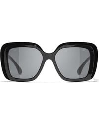 CHANEL - Geometric Frame Sunglasses - Lyst