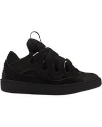 Lanvin - Curb Round Toe Lace-Up Sneakers - Lyst