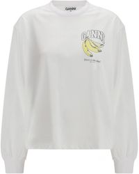 Ganni - Cherries Printed Long-Sleeved T-Shirt - Lyst