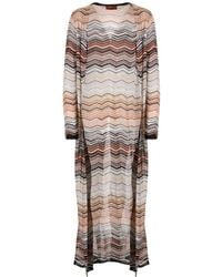 Missoni - Long, Lightweight Sequined Cardigan With A Herringbone Pattern - Lyst